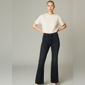 Madewell Cali Demi-Boo High-Rise Black Flare Jeans